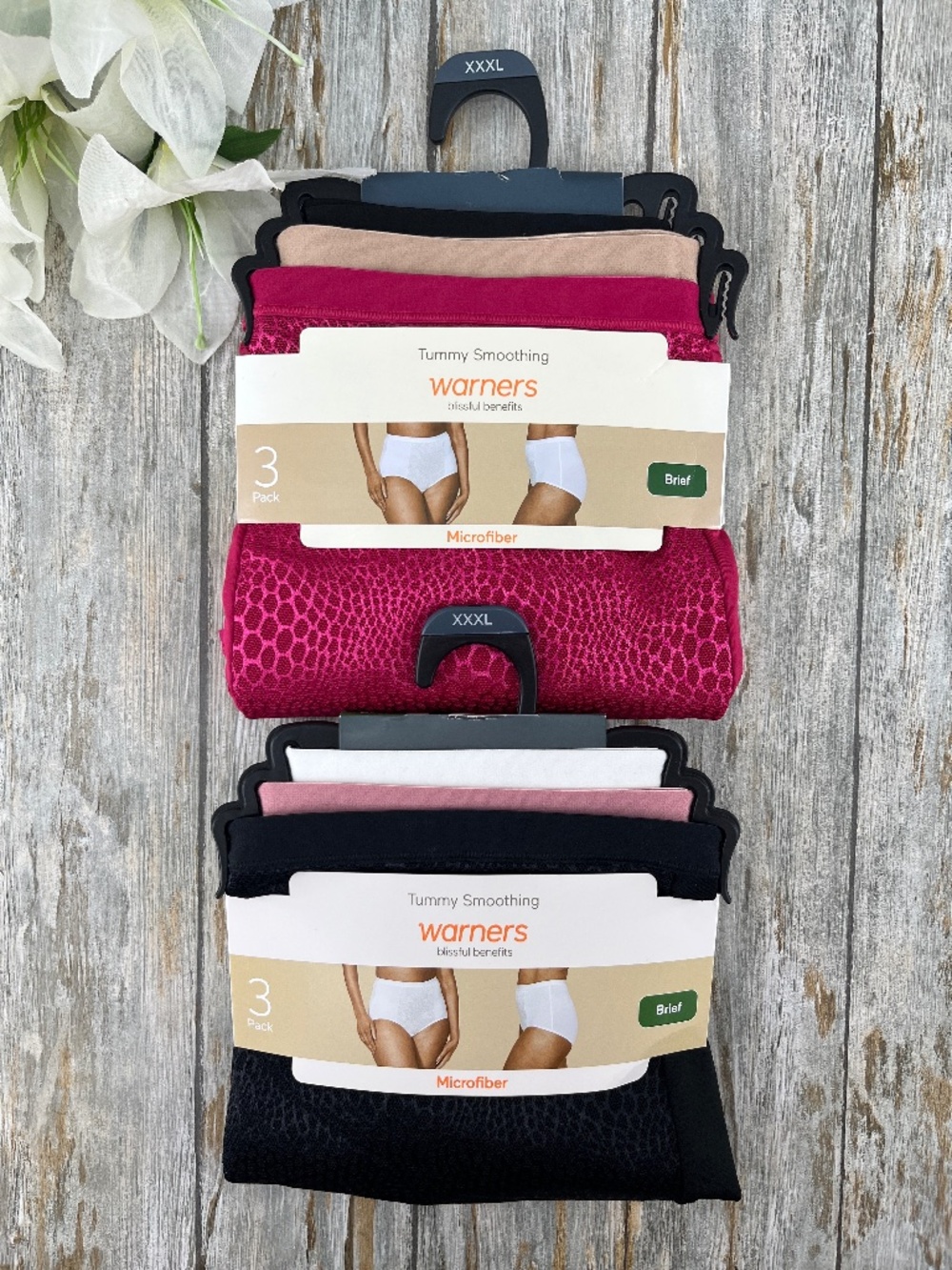 Tummy-Smoothing Comfort Microfiber Brief Panty Underwear 2,  3-Packs Size XXXL
